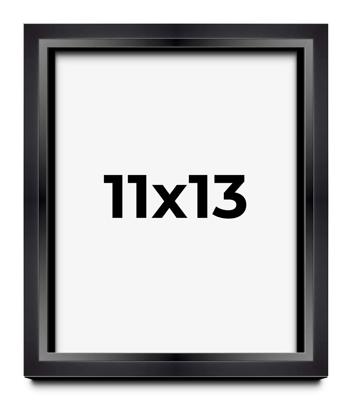 Photo Size Minimalist Shadow Box Black Picture Frame - UV Acrylic, Backing, Hanging Hardware